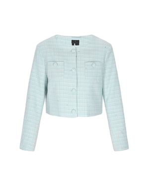 Dreimaster Blazer Frauen Minz-Glitzer