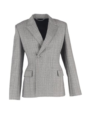 Balenciaga Prince-of-Wales-karierter Blazer aus grauem Wolle