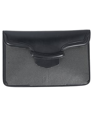 Alexander McQueen Nieten Heroine Flach-Tasche aus schwarzem Leder
