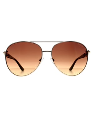 Guess Aviator Womens Glänzend Blassgold Braun Farbverlauf GU00158