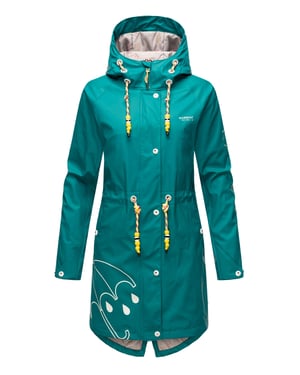 Marikoo Damen Regenjacke – Dancing Umbrella, wasserdicht mit Kapuze
