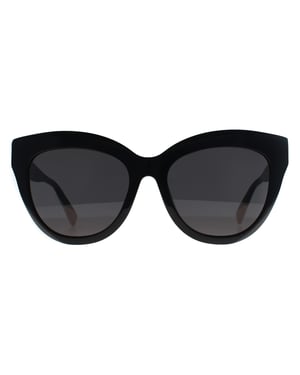 Furla Cat Eye Damen Sonnenbrille SFU780, Shiny Smoke Dark Grey - Schwarz