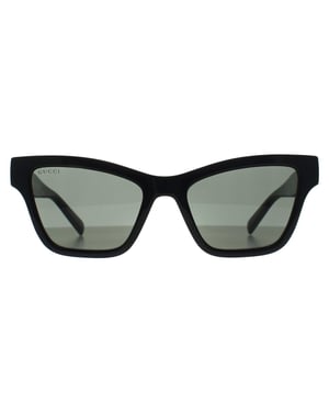 Gucci Cat Eye Damen Glänzend Schwarz Grau GG1982S