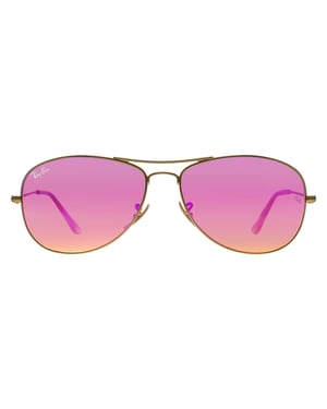 Ray-Ban Aviator Herren Gold Cyclamen Flash Sonnenbrille