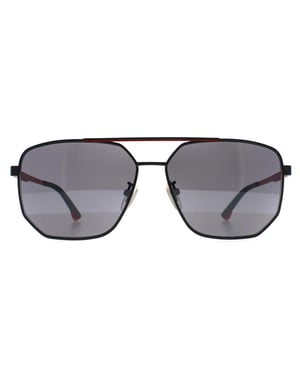 Police Aviator SPLB36 Herrensonnenbrille, halbmatte Fassung mit verspiegelten Gläsern - Grau