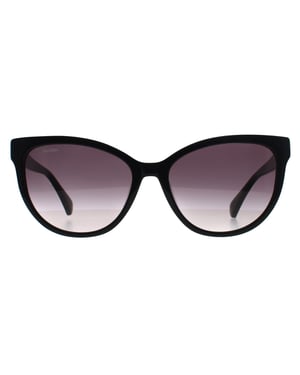 Max Mara Rund Damen Glänzend Schwarz Rauch Grau Gradient MM0058 Logo 13
