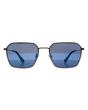 Police Square Mens Shiny Rose Gold Smoke Blue Mirror SPLL84 Octane 9