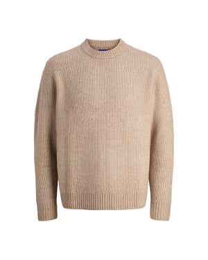 Jack & Jones York Ollie Strickpullover mit Rundhals - Beige