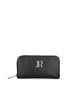 John Richmond Geldbörse für Damen mit Reißverschlussfach und Kartenfächern - Schwarz/Silber