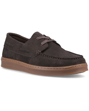 Hush Puppies Madden Leder Herren Schokoladen Bootsschuhe