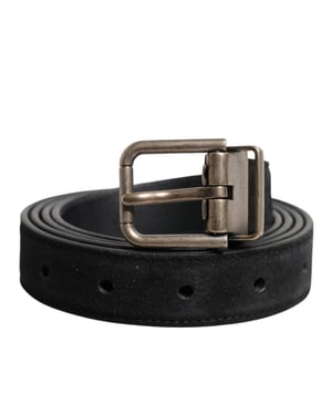 Dolce & Gabbana Schwarzer Kalbsleder Gürtel mit klassischer Metall-Schnalle