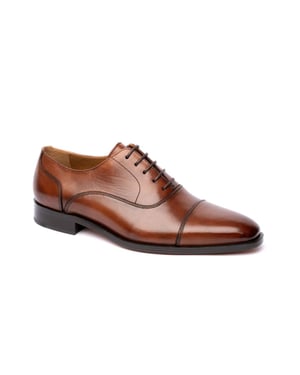 Chapman & Moore Zehenkappen-Oxford-Lederherrenschuhe in Schokolade