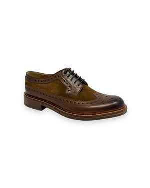 Chapman & Moore Longwing Brogue Leder/Suede Herren Mahagoni/Tabak Schuhe