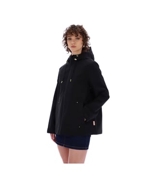 Hunter Original Leichte Wasserdichte Damen Schwarze Regenjacke