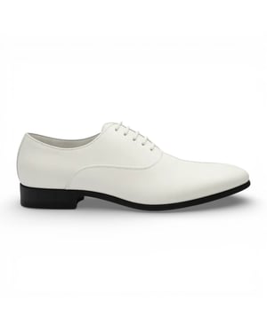 Elegante weiße Herren-Oxford-Brogues aus Lackleder