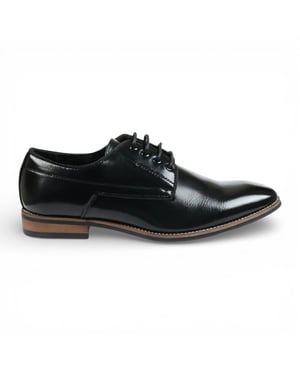 Schwarze, klassische Derby-Brogue-Schnürschuhe für Herren mit schlichter Zehenpartie