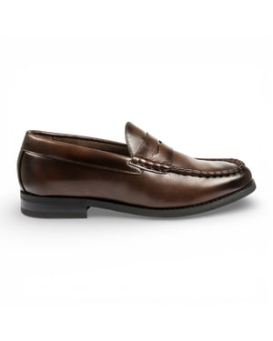 Herren-Penny-Loafer aus braunem PU-Leder, formelle Schuhe, Freizeitschuhe