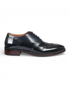 Justin Reess Herren-Brogue-Schuhe aus schwarzem Lackleder - Harry