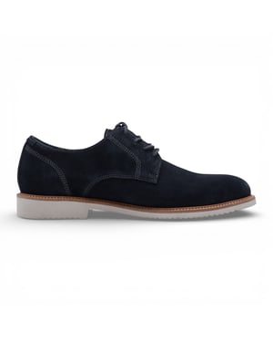 Tamaris Herren-Derbyschuhe aus marineblauem Wildleder mit schlichter Zehenpartie