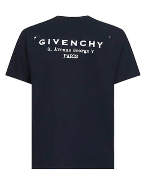 Stempel-Druck T-Shirt in Marineblau
