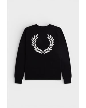 Fred Perry Lorbeerkranz Grafik-Pullover - Schwarz