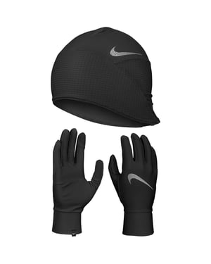 Nike - "Essential" Hut- und Handschuh-Set für Herren, Laufen (Schwarz)