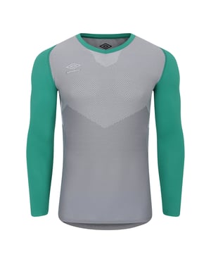 Umbro - "Pro" Base Layer Oberteil für Herren Langärmlig (Golf Grün/Grau)