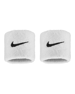 Nike - "Classic" Armband, Swoosh (2er-Pack) (Weiß/Schwarz)