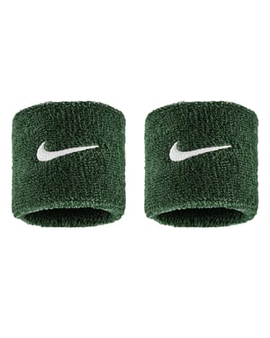 Nike - "Classic" Schweißband, Swoosh (2er-Pack) (Grün/Weiß)