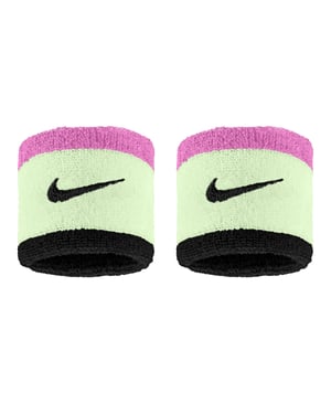 Nike - Armband, Swoosh (2er-Pack) (Volt Farbe/Pink/Schwarz)