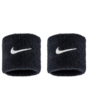 Nike - "Classic" Schweißband, Swoosh (2er-Pack) (Schwarz)
