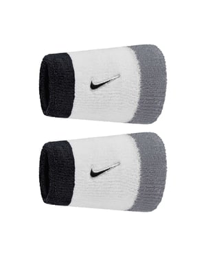 Nike - Schweißband, Swoosh (2er-Pack) (Weiß/Grau/Schwarz)