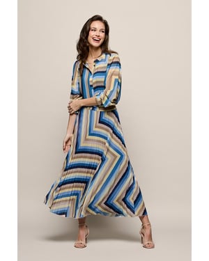 Lara Faltenrock Blau/Mehrfarbig