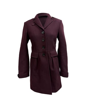 Burberry Brit Einreiher-Kurzmantel aus burgunderroter Wolle