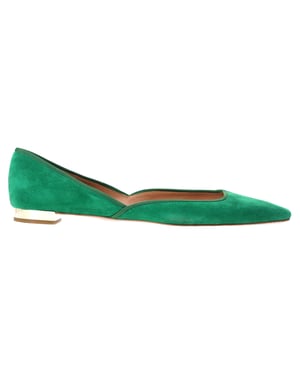 Aquazzura Maia Ballerinas aus grünem Wildleder