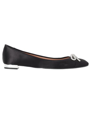 Aquazzura Parisina Ballerinas mit Kristallverzierungen aus schwarzem Satin