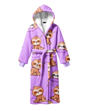 "Lazy Sloth" Sherpa-Bademantel