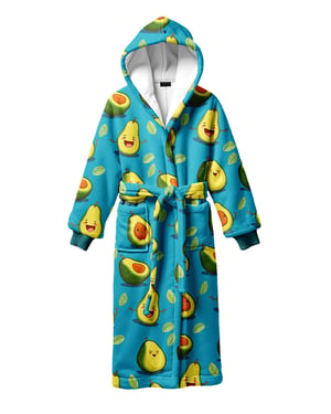 "Happy Avocado" Sherpa-Bademantel