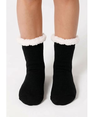 "Pure Black" Sherpa-Socken
