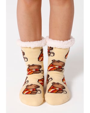 "Autumn Capybara" Sherpa-Socken