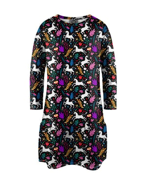 "Folk Unicorn" Langarmkleid