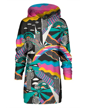 "Rainbow Landscape" Oversize Hoodie-Kleid
