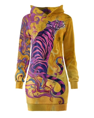 "Whisper of the Tiger" Oversize Hoodie-Kleid