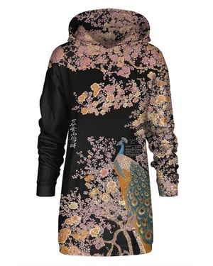 "Ornate Avian" Oversize Hoodie-Kleid