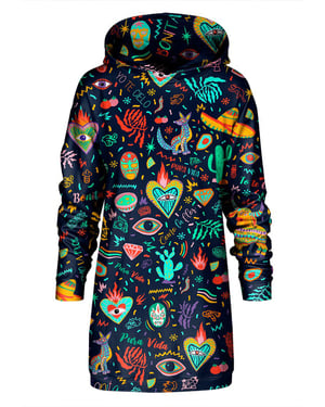 "Colorful Mexico" Oversize Hoodie-Kleid