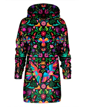 "Black Mexican Folk" Oversize Hoodie-Kleid