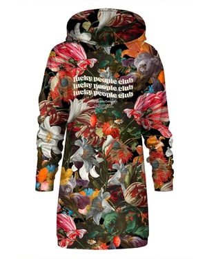 "Lucky People Club" Oversize Hoodie-Kleid