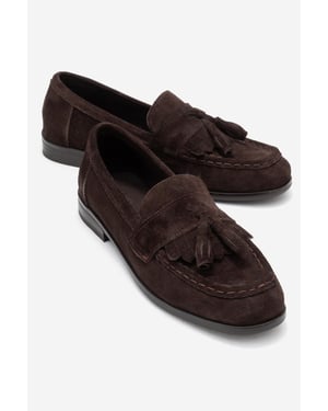 Lupen Leder Quaste Loafer Damen