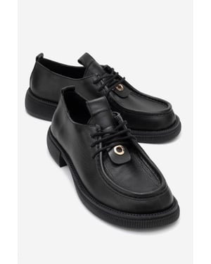 Band Leder Schnürung Loafer Damen