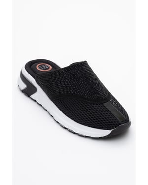 GLEA Mesh Strass Pantoletten Damen